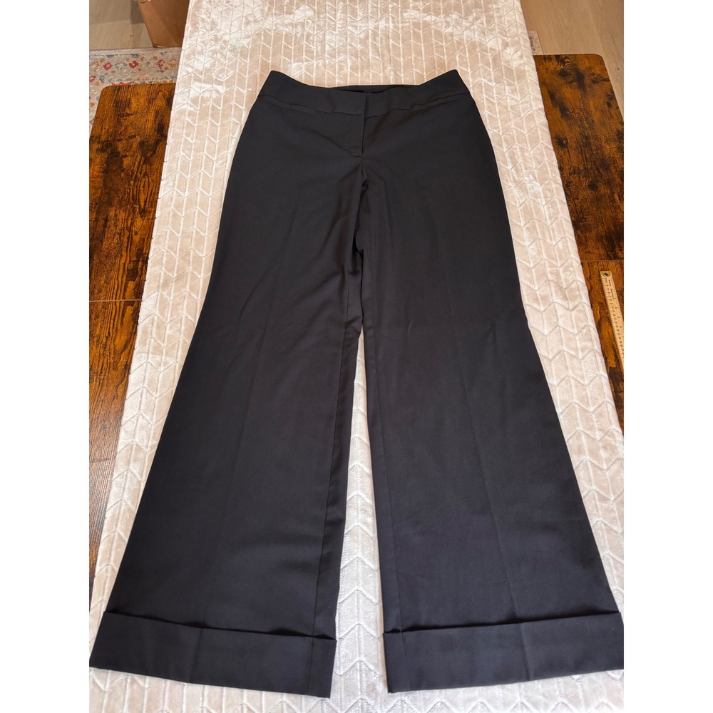 Worthington Work to Weekend Black Wide Leg Pants Size 10 Career Dress Trousers